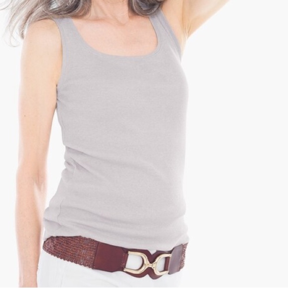 Chico’s  Essential Lurex Shimmer Tivona Tank Basic Knit. Gold XL